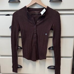 AE pointelle knit henley